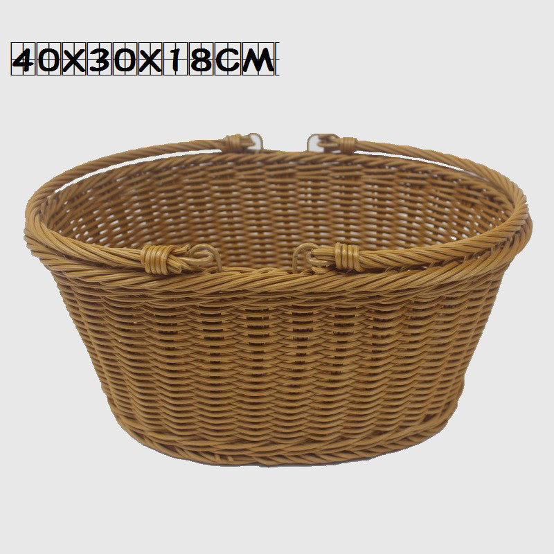 Outdoor Picnic Basket Imitating Rattan Woven Basket - Mubimart -  