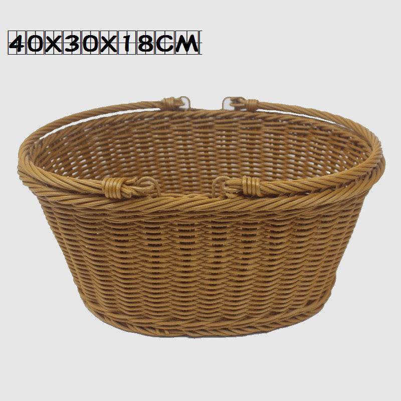 Outdoor Picnic Basket Imitating Rattan Woven Basket - Mubimart