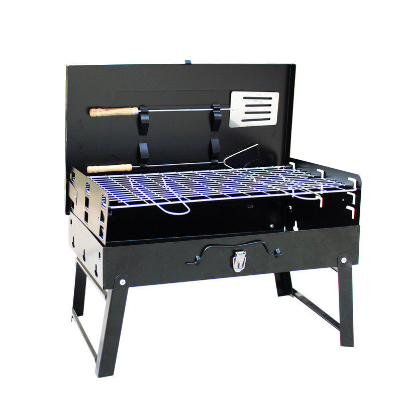 Outdoor Portable Charcoal Grill Folding Box Grill Gift Barbecue Grill Factory Direct Sales - Mubimart - Outdoor grills 