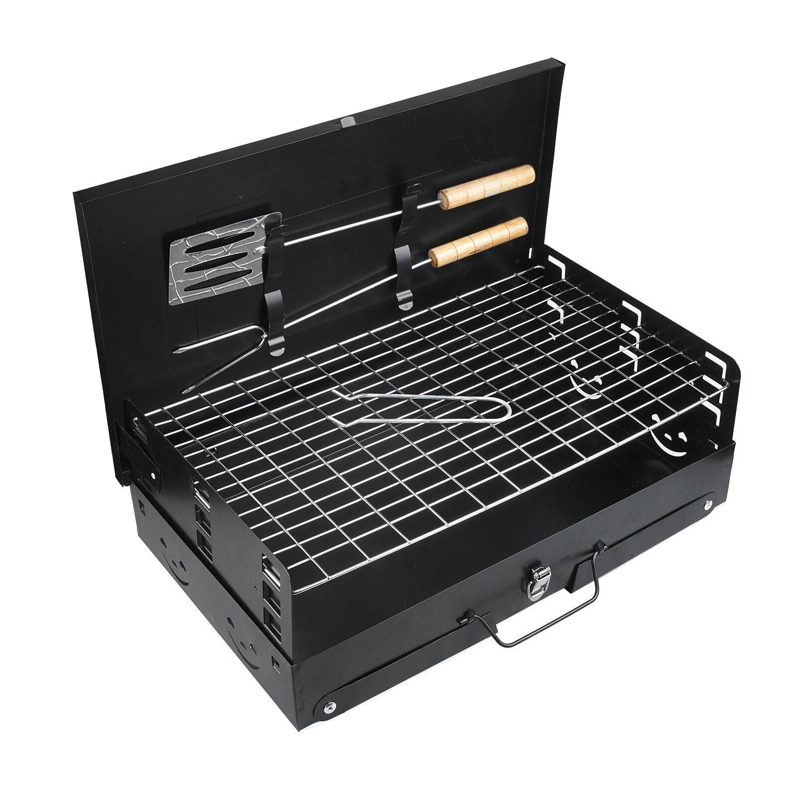 Outdoor Portable Charcoal Grill Folding Box Grill Gift Barbecue Grill Factory Direct Sales - Mubimart