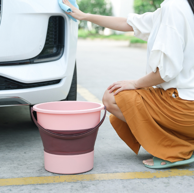 Outdoor Portable Foldable Plastic Bucket Household Car Car Washing Bucket - Mubimart -  