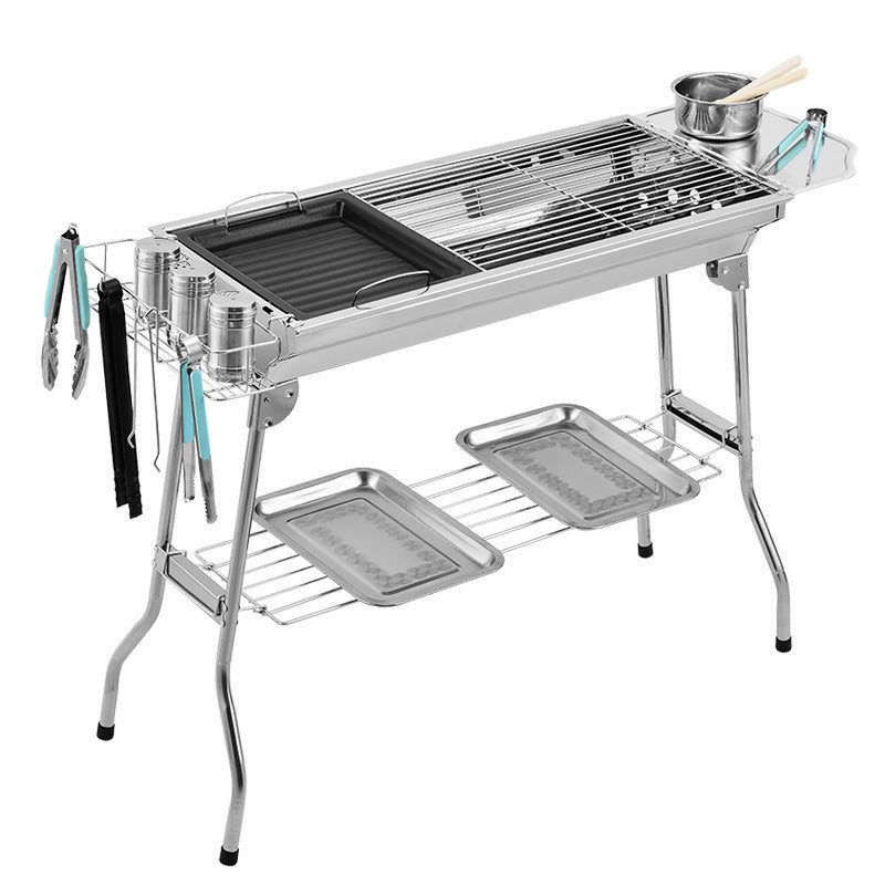 Outdoor Portable Folding BBQ Stainless Steel Grill - Mubimart -  