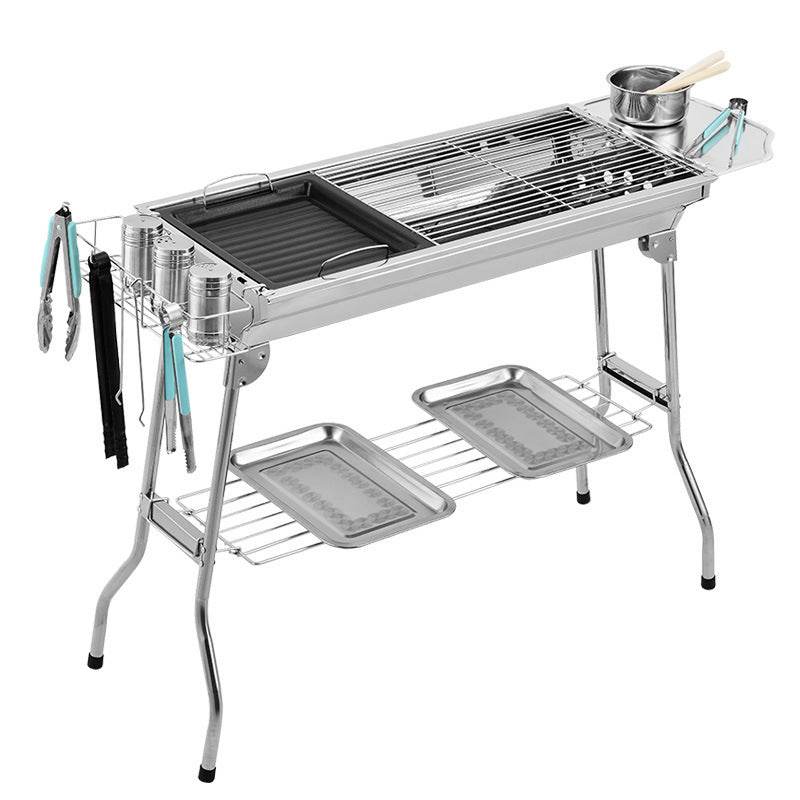 Outdoor Portable Folding BBQ Stainless Steel Grill - Mubimart