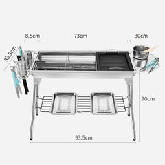 Outdoor Portable Folding BBQ Stainless Steel Grill - Mubimart -  