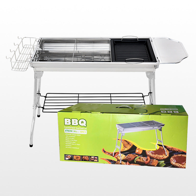 Outdoor Portable Folding BBQ Stainless Steel Grill - Mubimart -  