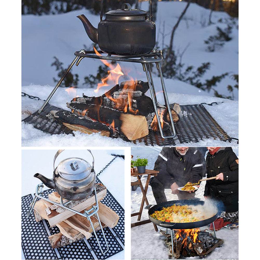 Outdoor Portable Folding Grill Camping Hanging Pot - Mubimart