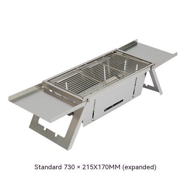 Outdoor Thickened Fold Stainless Steel Barbecue Grill - Mubimart -  