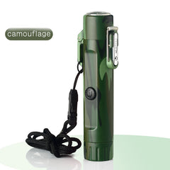 Outdoor Travel Compass Rechargeable Lighter Tube Waterproof Lighter Usb Pulse Lighter - Mubimart - Lighter 