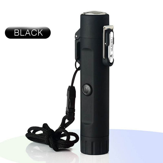 Outdoor Travel Compass Rechargeable Lighter Tube Waterproof Lighter Usb Pulse Lighter - Mubimart