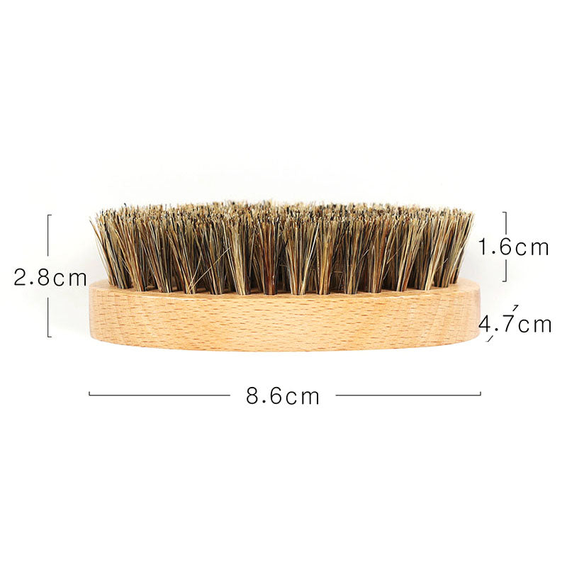 Oval Bluezoo Men's Care Flower Bristle Beech Wood Color Beard Hair Brush - Mubimart -  