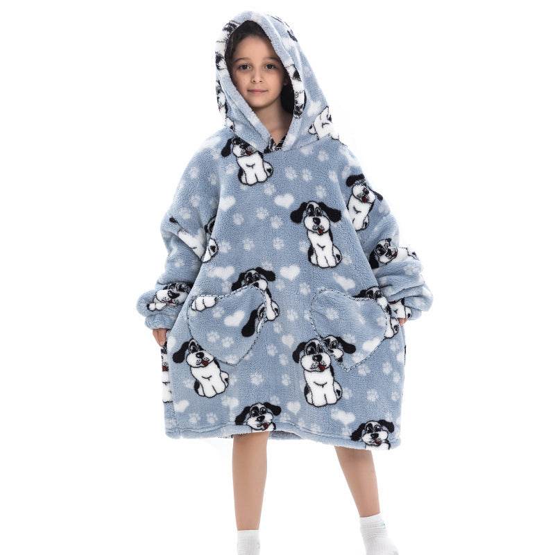 Oversized Thermal Sweatshirt Lazy Sweatshirt Kids - Mubimart
