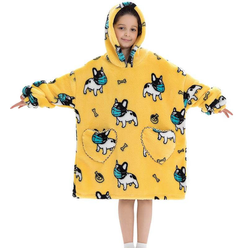 Oversized Thermal Sweatshirt Lazy Sweatshirt Kids - Mubimart