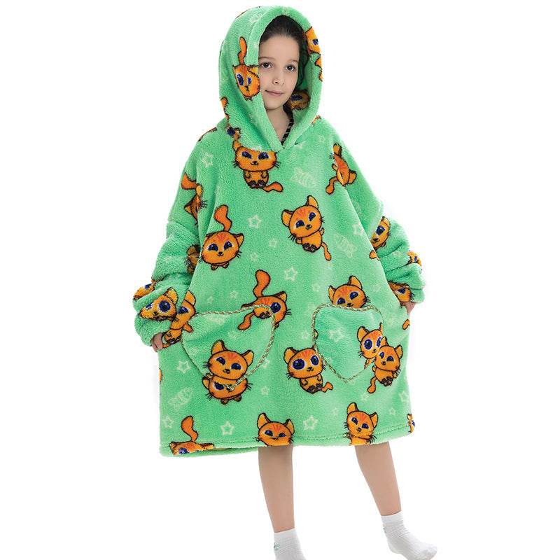 Oversized Thermal Sweatshirt Lazy Sweatshirt Kids - Mubimart