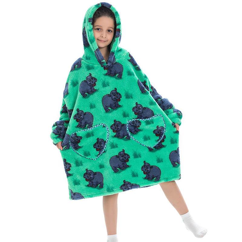 Oversized Thermal Sweatshirt Lazy Sweatshirt Kids - Mubimart
