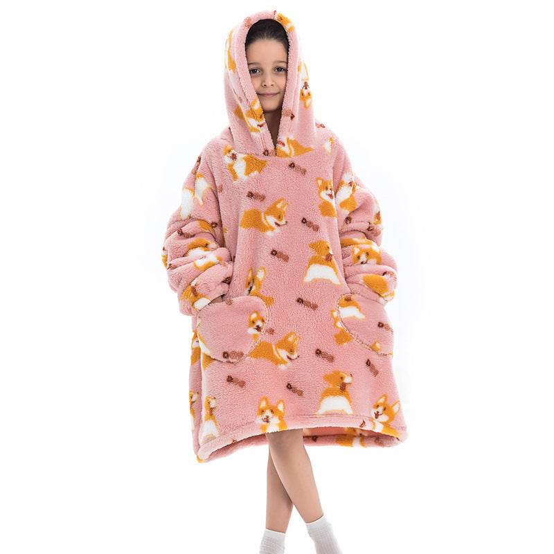Oversized Thermal Sweatshirt Lazy Sweatshirt Kids - Mubimart