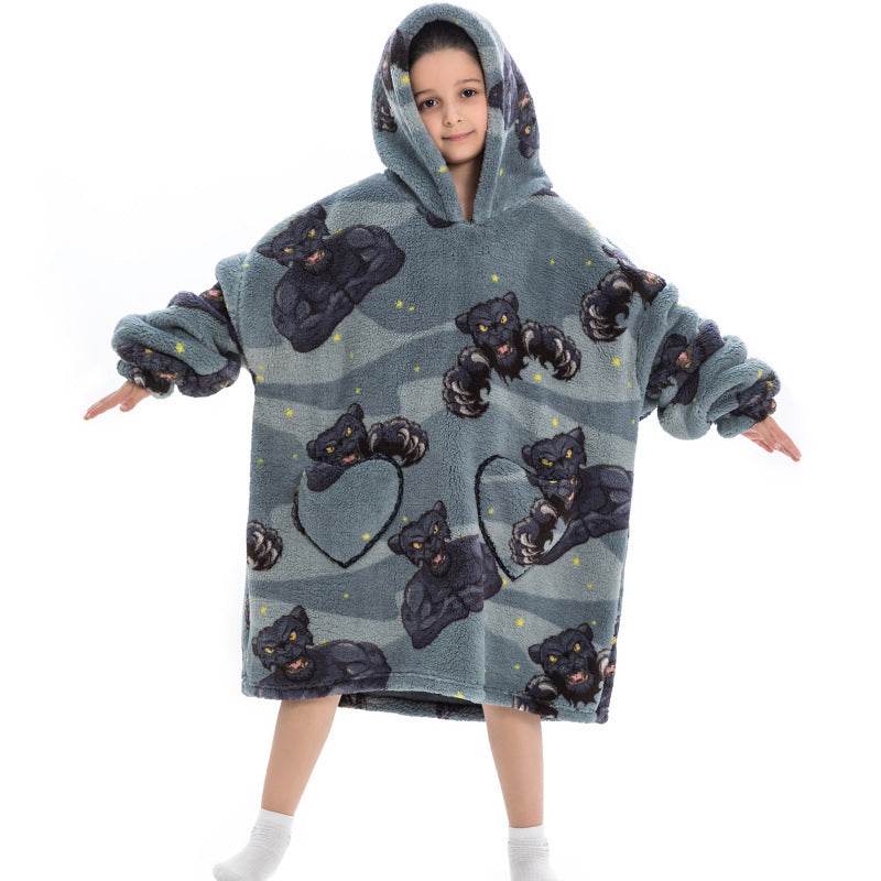 Oversized Thermal Sweatshirt Lazy Sweatshirt Kids - Mubimart