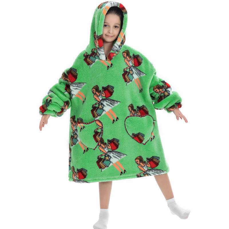 Oversized Thermal Sweatshirt Lazy Sweatshirt Kids - Mubimart