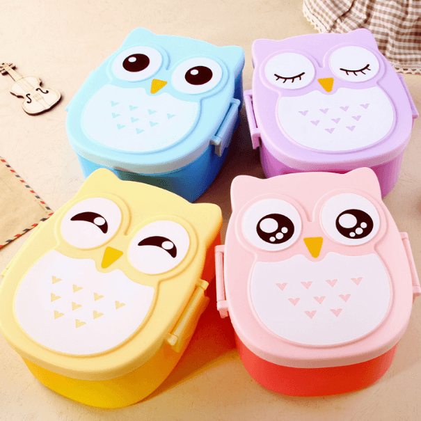 Owl Shape Kids Lunch Box Microwave Safe - Mubimart