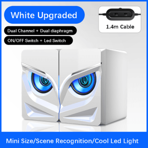 PC Gaming Speakers, 2.0 Channel Stereo Desktop Computer Sound Bar Speakers - Mubimart