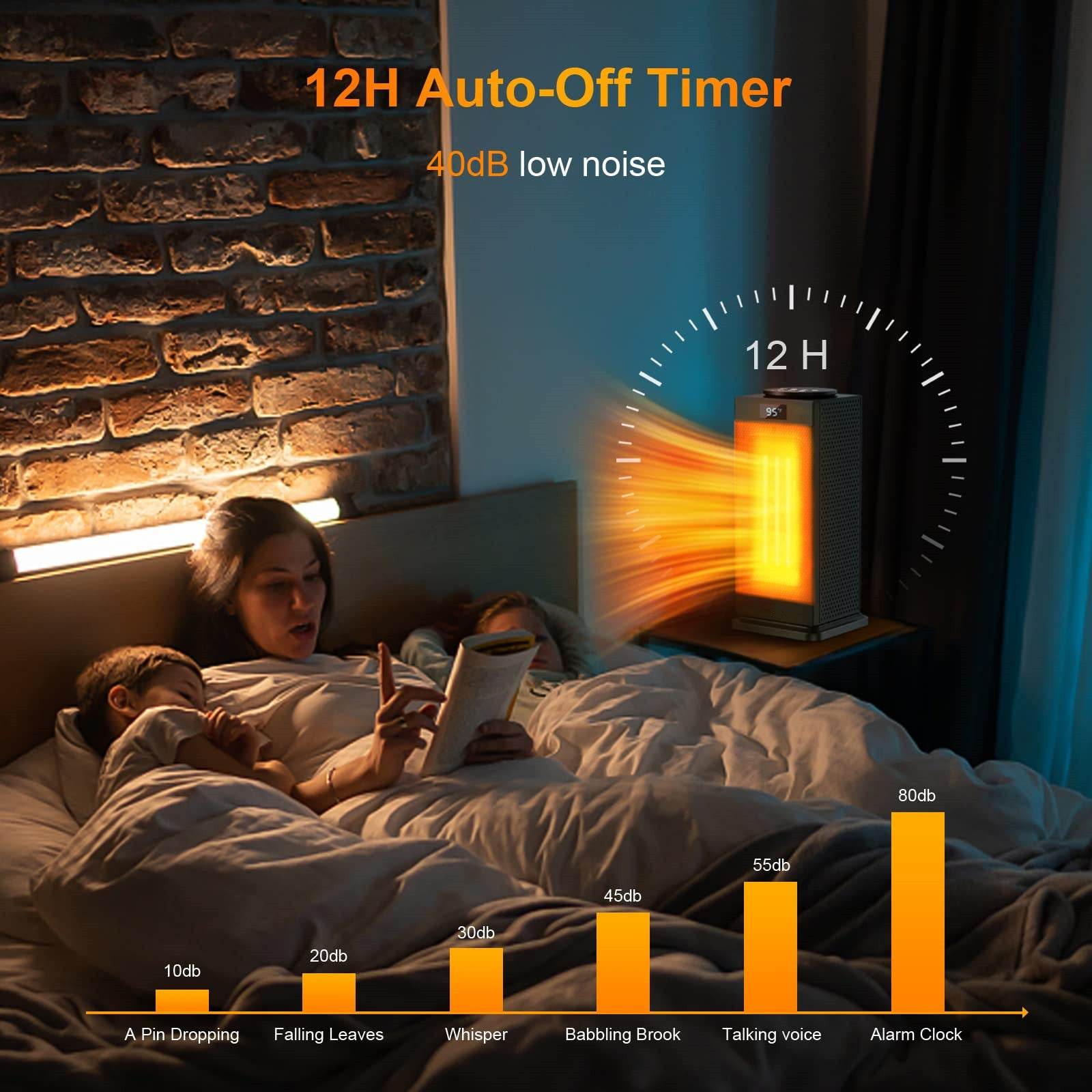 PTC Household Touch Screen Shaking Head Small Heater Vertical Mute - Mubimart