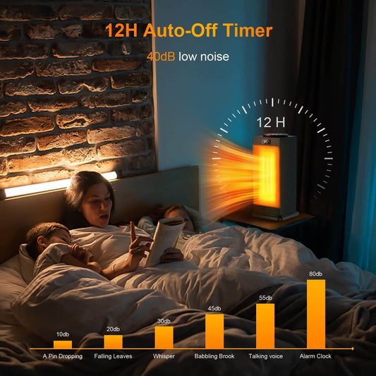 PTC Household Touch Screen Shaking Head Small Heater Vertical Mute - Mubimart