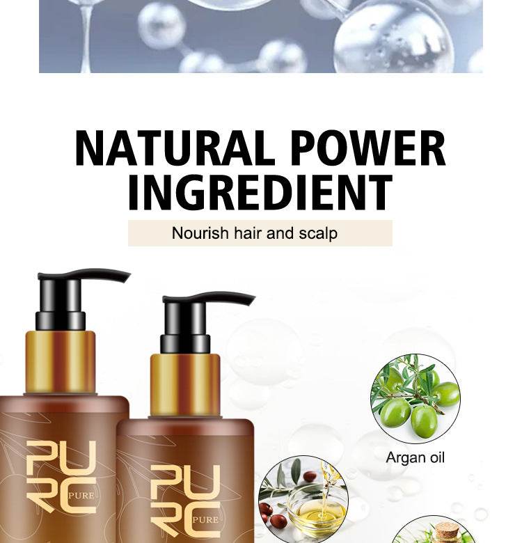 PURC Hair Care Ginger Biotin Three-piece Shampoo Conditioner Repair Dry And Frizz Essential Oil - Mubimart