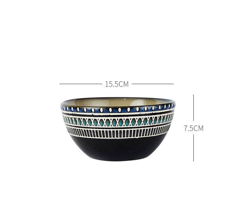 Painted Ceramic Eating Bowl Household Soup Bowl - Mubimart