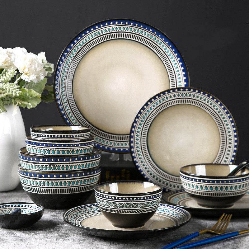 Painted Ceramic Eating Bowl Household Soup Bowl - Mubimart
