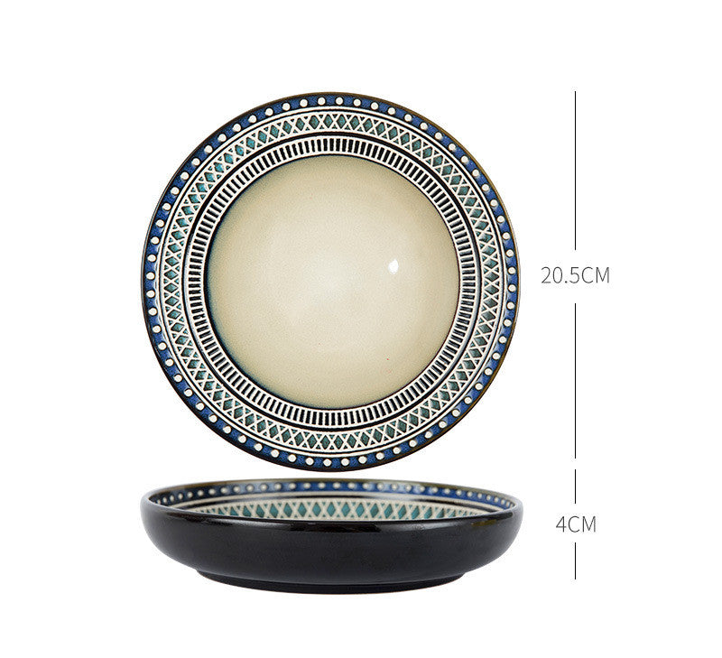 Painted Ceramic Eating Bowl Household Soup Bowl - Mubimart -  