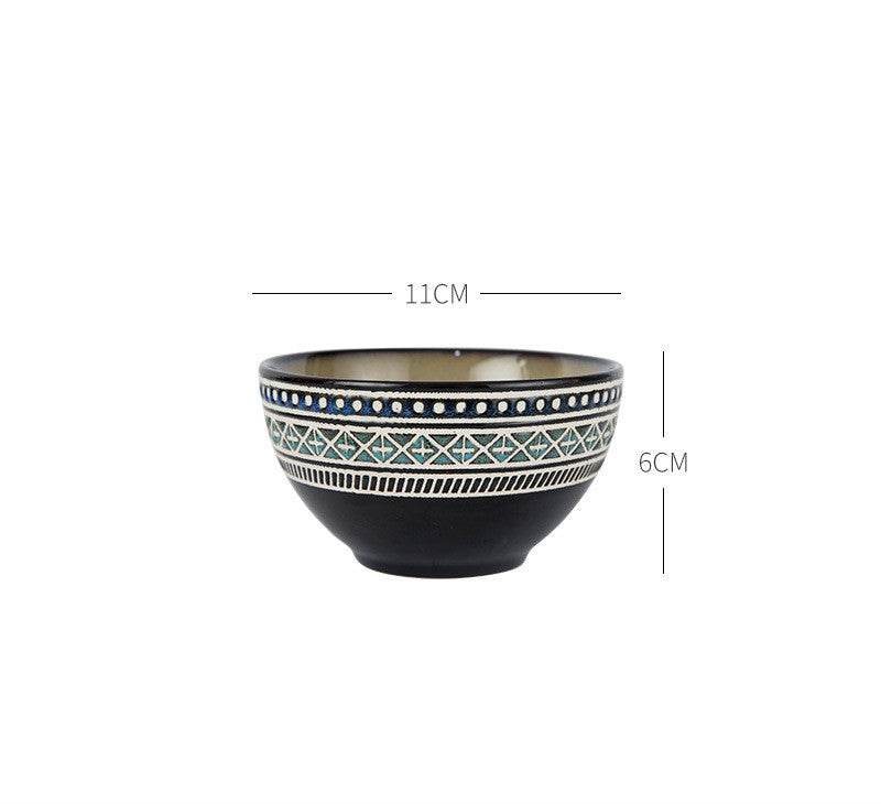Painted Ceramic Eating Bowl Household Soup Bowl - Mubimart