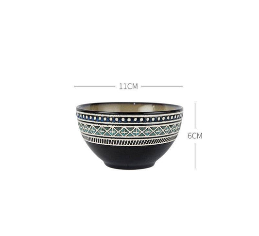 Painted Ceramic Eating Bowl Household Soup Bowl - Mubimart