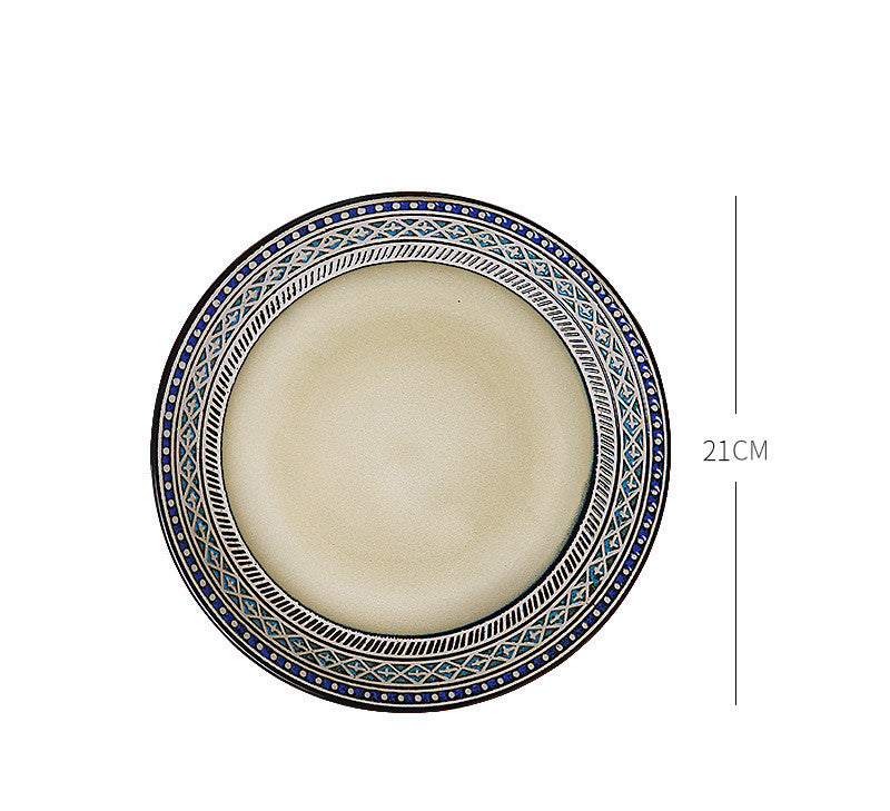 Painted Ceramic Eating Bowl Household Soup Bowl - Mubimart -  