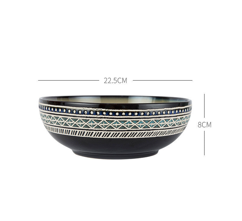 Painted Ceramic Eating Bowl Household Soup Bowl - Mubimart -  