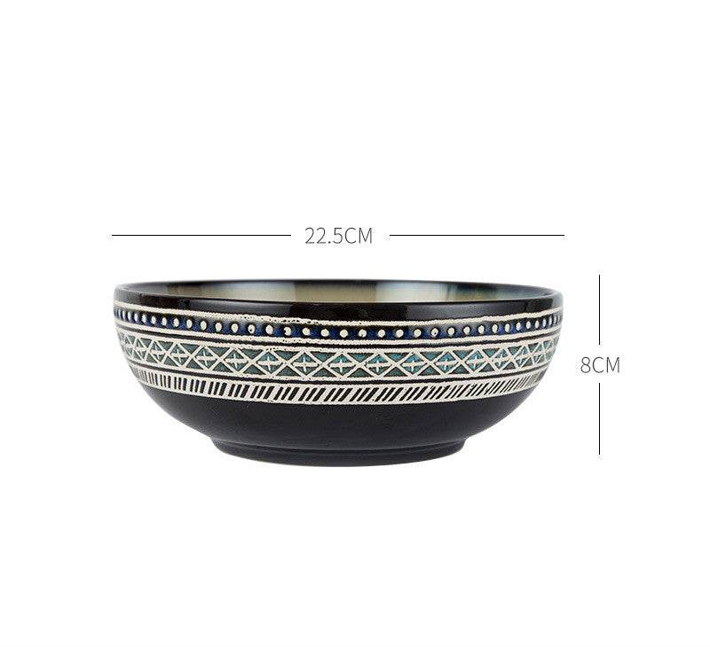 Painted Ceramic Eating Bowl Household Soup Bowl - Mubimart