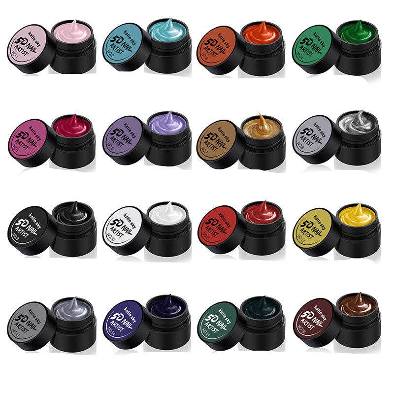 Painted Metal Painted Glue 5D Three-dimensional Nail Phototherapy Pull Line Nail Polish Glue - Mubimart