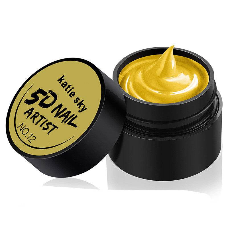 Painted Metal Painted Glue 5D Three-dimensional Nail Phototherapy Pull Line Nail Polish Glue - Mubimart
