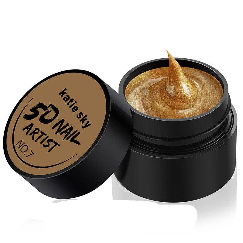 Painted Metal Painted Glue 5D Three-dimensional Nail Phototherapy Pull Line Nail Polish Glue - Mubimart
