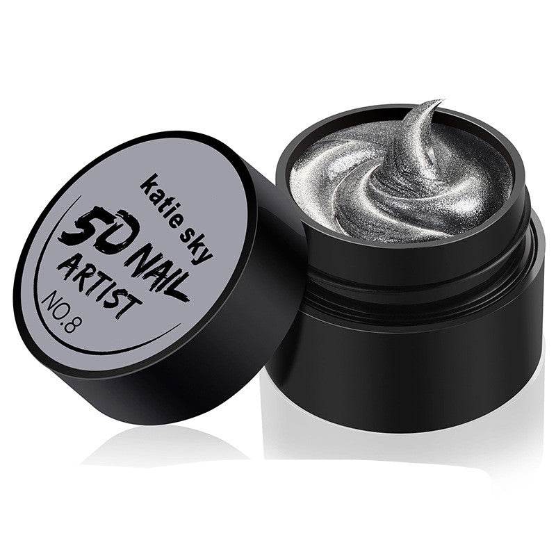 Painted Metal Painted Glue 5D Three-dimensional Nail Phototherapy Pull Line Nail Polish Glue - Mubimart