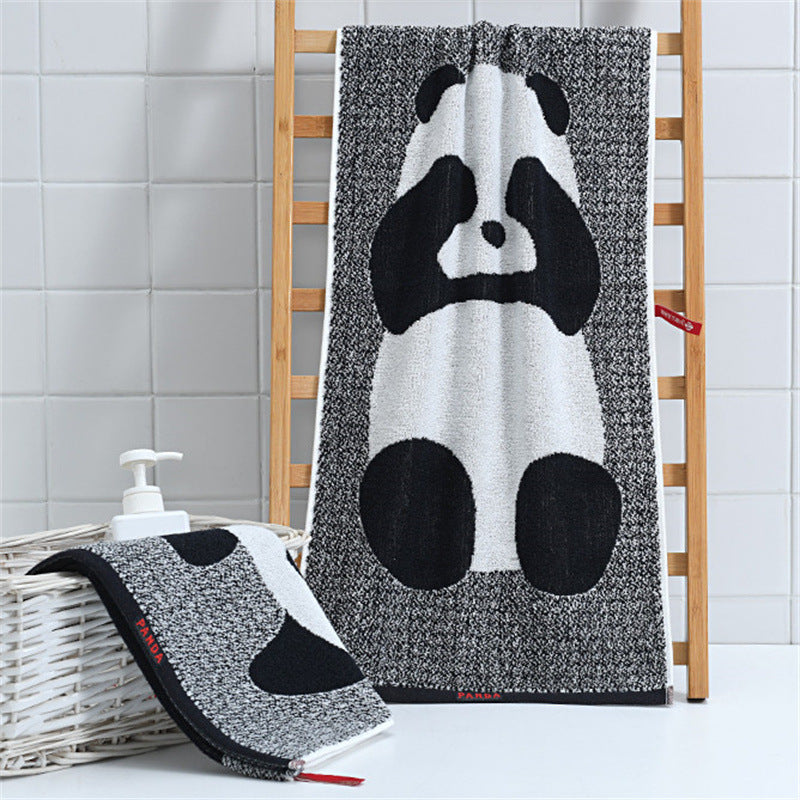 Panda Cartoon Pattern Facecloth Cotton Absorbent - Mubimart -  