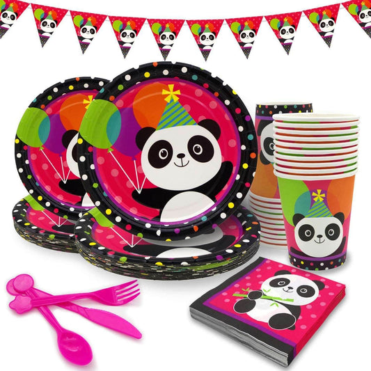 Panda children's birthday holiday party atmosphere supplies - Mubimart