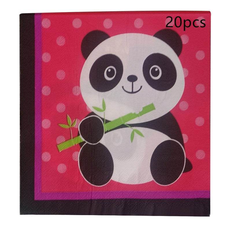 Panda children's birthday holiday party atmosphere supplies - Mubimart