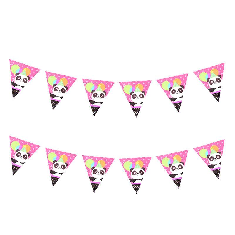 Panda children's birthday holiday party atmosphere supplies - Mubimart