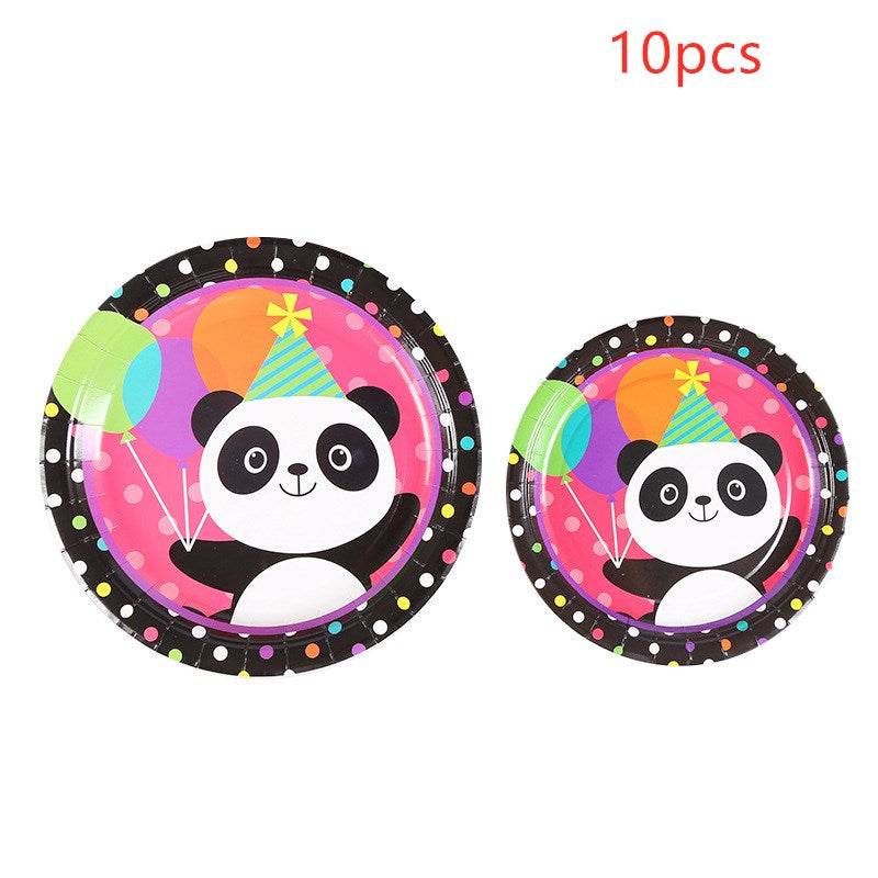 Panda children's birthday holiday party atmosphere supplies - Mubimart