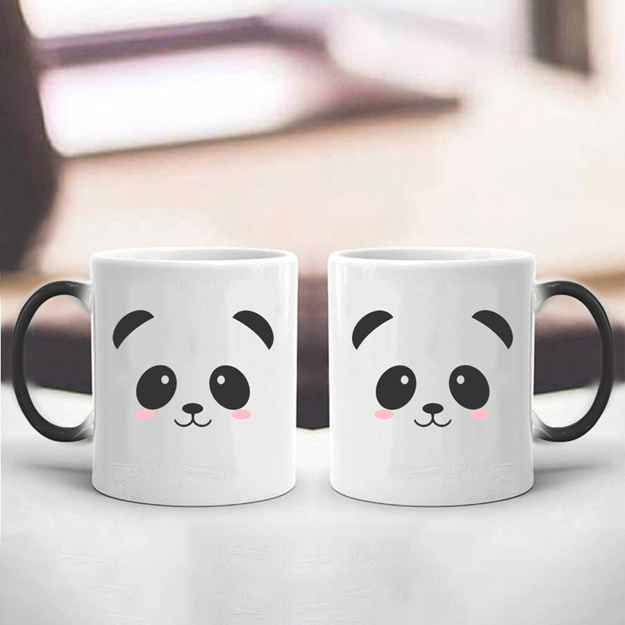 Panda discoloration mug coffee cup - Mubimart -  