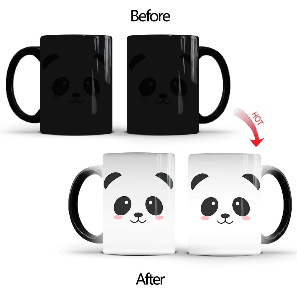 Panda discoloration mug coffee cup - Mubimart -  