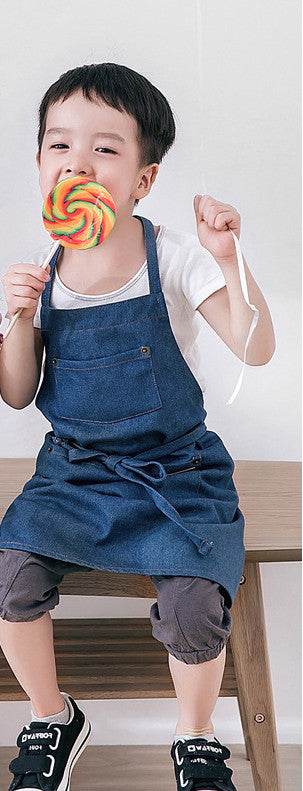 Parent-child Denim Apron Baby Gown - Mubimart