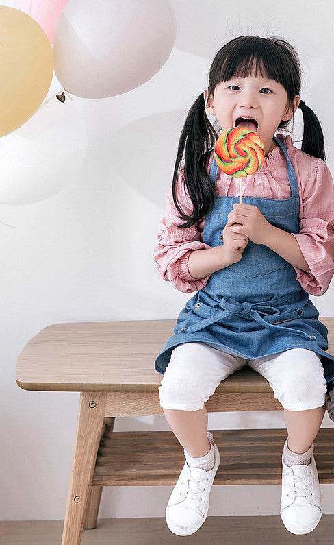 Parent-child Denim Apron Baby Gown - Mubimart