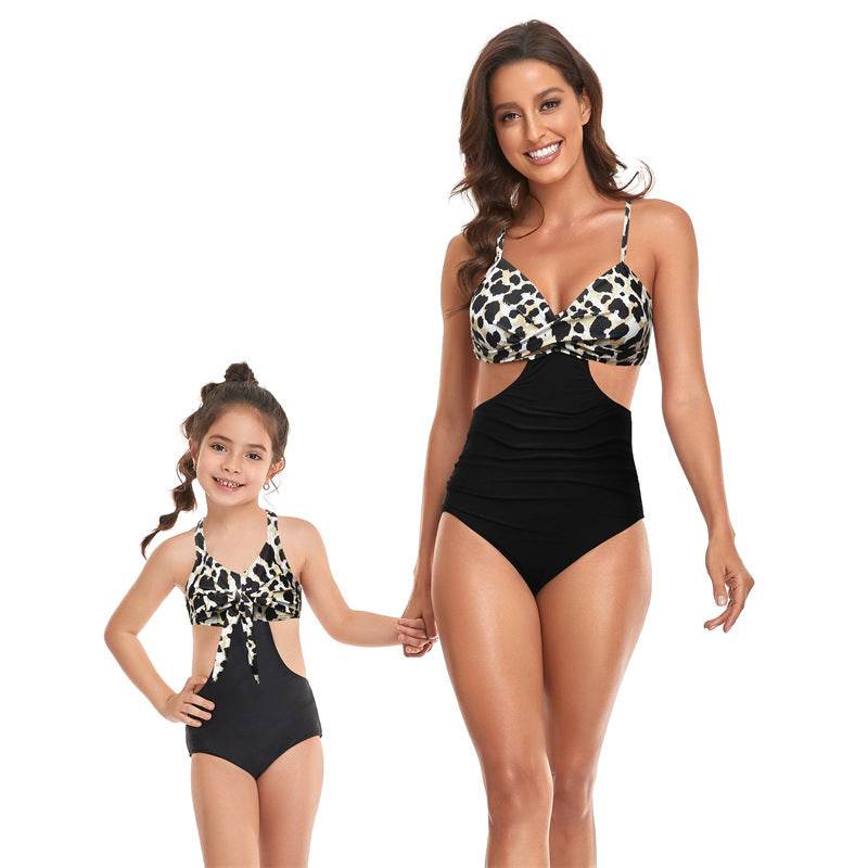 Parent-child Midriff Outfit One Piece Swimsuit - Mubimart