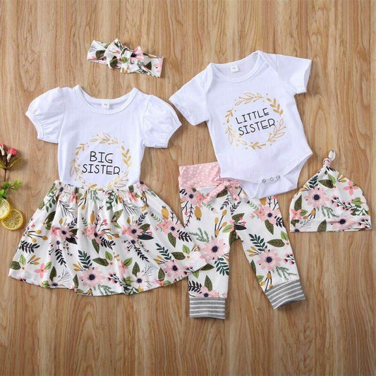 Parent-child Sister Clothing Children's Clothing Letter Printing Long Sleeve Short Sleeve - Mubimart