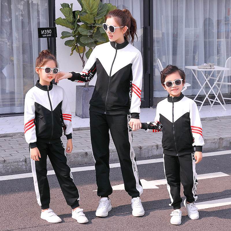 Parent-child Sportswear Mother-daughter Father-son Suit School Uniform - Mubimart